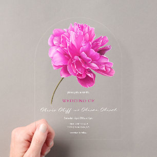 Invitations En Acrylique Mariage Pony rose clair