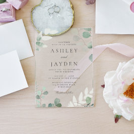 Invitations En Acrylique Mariage Printemps de verdure moderne