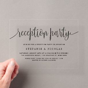 Invitations En Acrylique Mariage Réception Fête de mariage Calligraphie noi