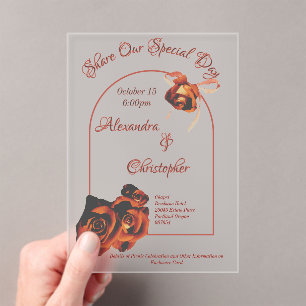 Invitations En Acrylique Mariage Rose de la paix