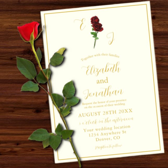 Invitations En Acrylique Mariage Rose d'or ivoire (Créateur téléchargé)