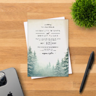 Invitations En Acrylique Mariage Rustic Pine Mountains