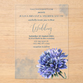 Invitations En Acrylique Mariage simple de Cornflower