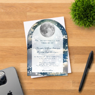 Invitations En Acrylique Mariage sous le ciel nocturne lunaire