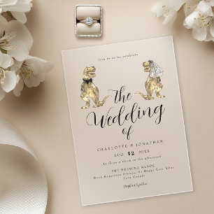 Invitations En Acrylique Mariage sur le thème des dinosaures