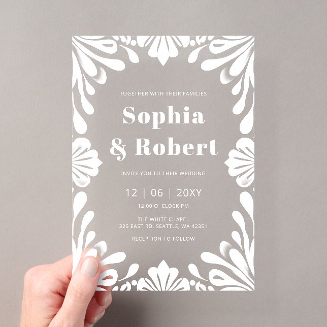Invitations En Acrylique Mariage Talavera mexicain (In situ (ordinateur de poche))