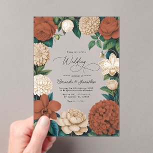 Invitations En Acrylique Mariage Terre Cuite, Sable Chaud & Lait d'Avoine