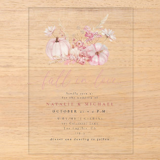 Invitations En Acrylique Mariage Tomber Amoureux Rose Fardé