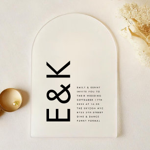 Invitations En Acrylique Mariage ultra moderne monogramme