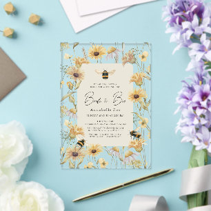 Invitations En Acrylique Mariée à Bee Chamomile & Fête des mariées de margu