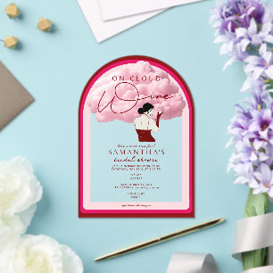 Invitations En Acrylique Mariée Sur Cloud Wine Napa Winery Bachelorette Par