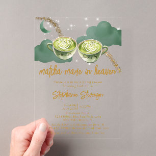 Invitations En Acrylique Matcha Lune Céleste Fabriquée En Fête des mariées 