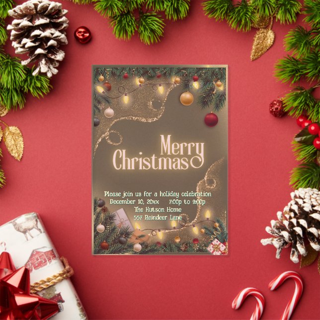 Invitations En Acrylique Merry Christmas  (Insitu (vacances))