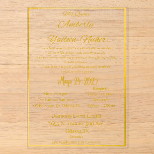 INVITATIONS EN ACRYLIQUE MES QUINZE