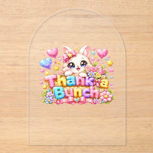 Invitations En Acrylique Mignon Kawaii Merci Beaucoup Nom de Chat Rose Past