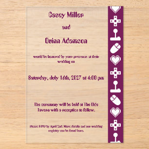 Invitations En Acrylique Mode multijoueur dans un mariage acrylique vinyle