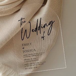 Invitations En Acrylique Moderne Arche de Mariage Simple et Transparente