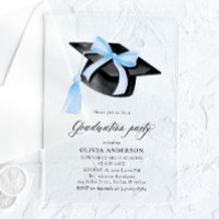 Moderne Elégant tendance Stylish Bleu Bow Graduati