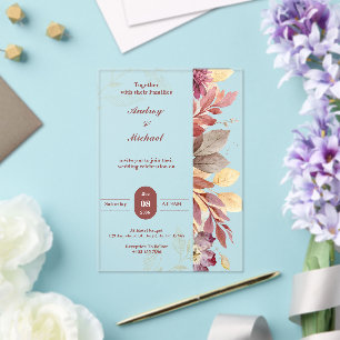 Invitations En Acrylique Moderne Ensemble avec leurs familles Mariage