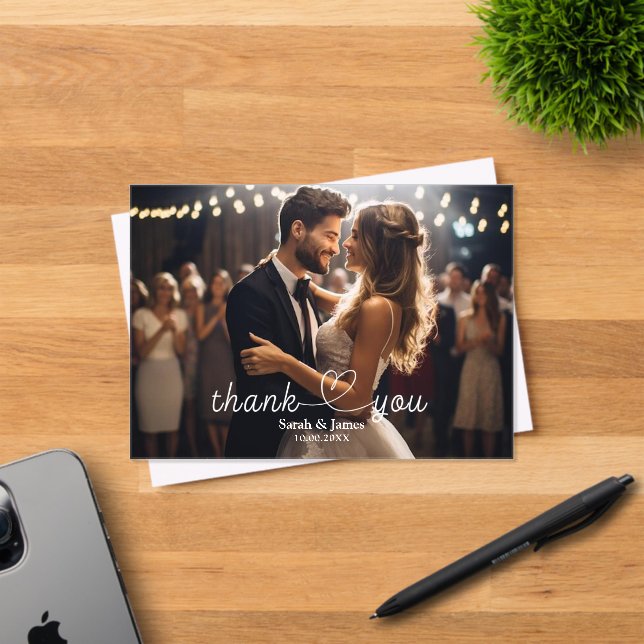 Invitations En Acrylique Moderne simple Merci photo Mariage (Insitu (Carte d'invitation))