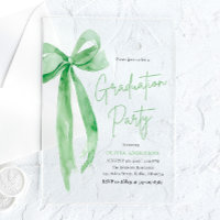 Moderne tendance Lime Green Bow Graduation Party
