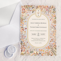 Monogramme de mariage beige automnal rustique vint