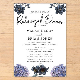Invitations En Acrylique Moody Black Rose Classic Wedding Rehearsal Dinner