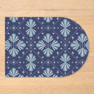 Invitations En Acrylique Motif de formes géométriques bleues