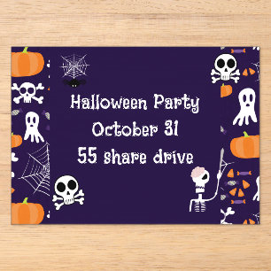 Invitations En Acrylique Motif d'Halloween amusant
