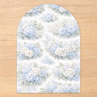 Invitations En Acrylique Motif floral SoftBlue Élégant Botanique Romantique