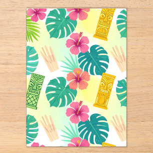 Invitations En Acrylique Motif Tiki Hawaïen Tropical pour Mariage Fête