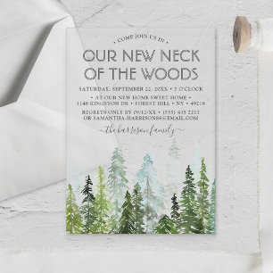 Invitations En Acrylique Notre Nouveau Cou Du Bois   Fête du réchauffement 