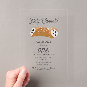 Invitations En Acrylique Nourriture italienne Saint Desserts Cannoli Thème 