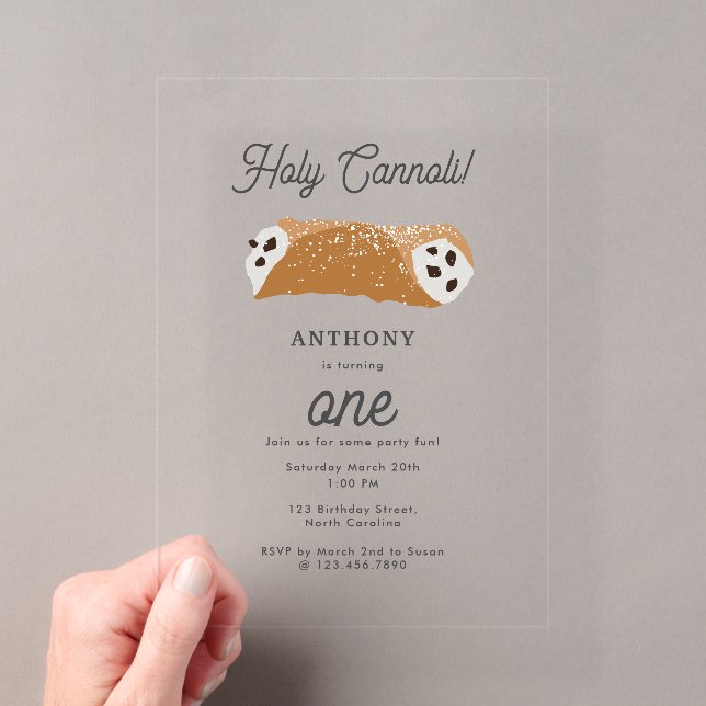 Invitations En Acrylique Nourriture italienne Saint Desserts Cannoli Thème  (In situ (ordinateur de poche))