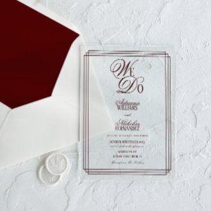 Invitations En Acrylique Nous faisons mariage en Bourgogne Vieil Argent