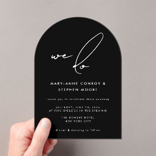 Invitations En Acrylique Nous faisons Moderne Noir Calligraphie Script Mari