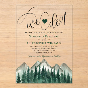 Invitations En Acrylique Nous nous marions ! Élégant mariage rustique monta