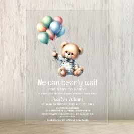 Invitations En Acrylique Nous pouvons attendre le Baby shower
