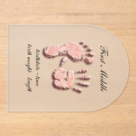 Invitations En Acrylique Nouvelle empreinte d'une main de bébé