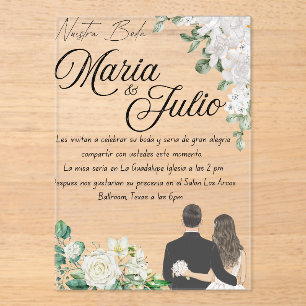 Invitations En Acrylique Nuestra Boda/Notre Mariage