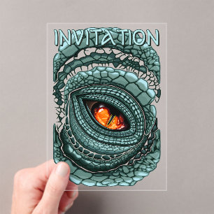 Invitations En Acrylique Œil de prédateur reptile primal