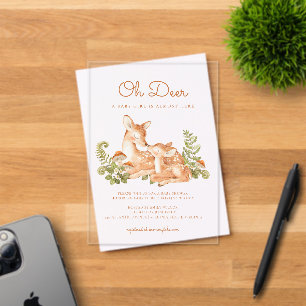 Invitations En Acrylique Oh Cerf Forêt Boisée Baby Shower