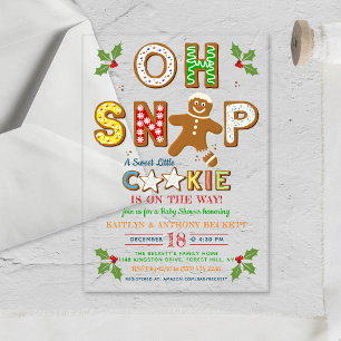 Invitations En Acrylique Oh Snap ! Bébé gâteau de Noël Shower