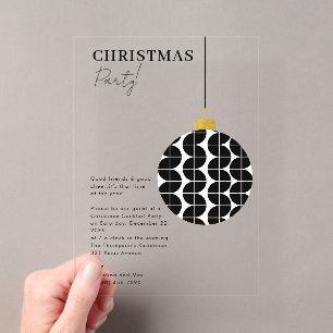 Invitations En Acrylique Ornement Prépa Fête de Noël Xmas Noir Blanc
