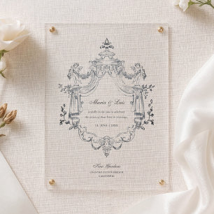 Invitations En Acrylique Ornement Victorien Élégant Mariage