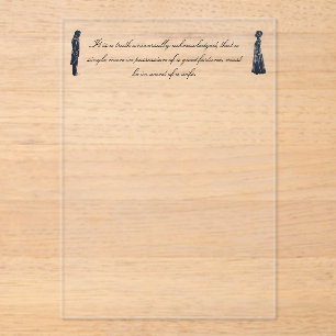 Invitations En Acrylique Ouverture de "Orgueil et Préjugés" avec silhouette