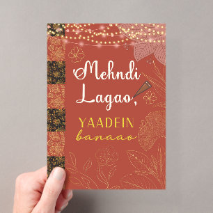 Invitations En Acrylique Panneau de nourriture de mariage indien pakistanai