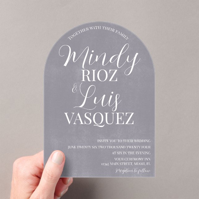 Invitations En Acrylique Papeterie de Mariage Moderne avec un Fond Rustique (In situ (ordinateur de poche))