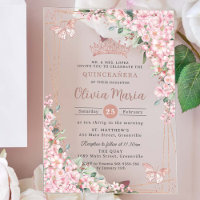 Papillons Roses en fleurs de cerisier Quinceañera