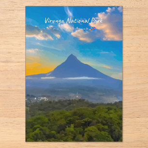 Invitations En Acrylique Parc national des Virunga, RD Congo - Volcan